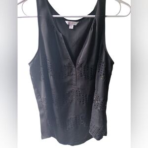 Candie's Black Sequin Tank Top Medium | Women's Sparkly Party Top
